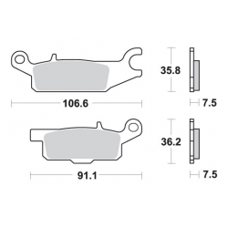SBS, brzdové desky KH443 Off-Road Sinter, zlatá barva