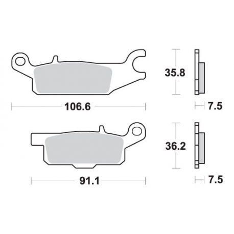 SBS, brzdové desky KH443 Off-Road Sinter, zlatá barva