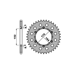 PBR, rozeta 856 49 C45 Yamaha YZ/YZF 88-98 (řetěz 520) (JTR853.49)