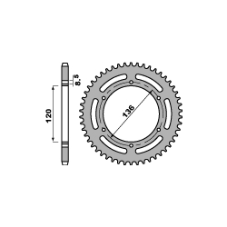 PBR, rozeta 859 37 C45 Yamaha SRX 600 86-94 (řetěz 520) (JTR846.37)