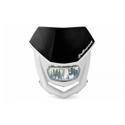 Polisport, přední maska se světlem, model HALO LED (LED žárovka) barva černá/bílá