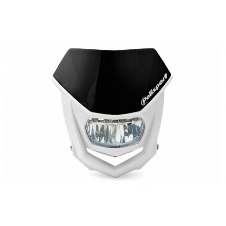Polisport, přední maska se světlem, model HALO LED (LED žárovka) barva černá/bílá