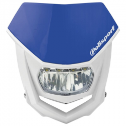 Polisport, přední maska se světlem, model HALO LED (LED žárovka), modrá barva Yamaha