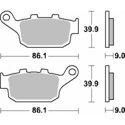 SBS, brzdové desky KH496 Street Excel/Racing Sinter, zlatá barva, určeno pro: Honda CBR250/300/650, CB500/650, CRF1000, zadní