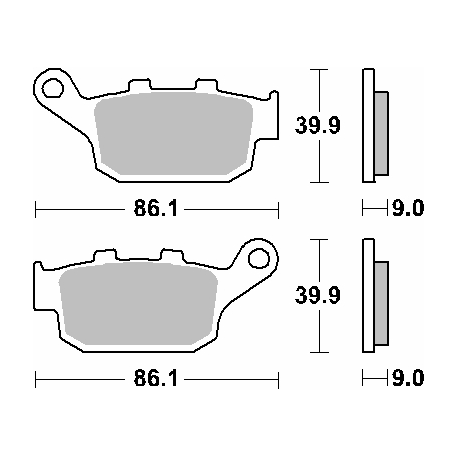 SBS, brzdové desky KH496 Street Excel/Racing Sinter, zlatá barva, určeno pro: Honda CBR250/300/650, CB500/650, CRF1000, zadní