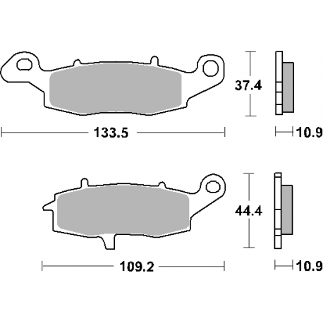 SBS, brzdové desky KH231/2 Street Ceramic, černá barva