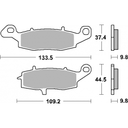 SBS, brzdové desky KH231 Street Excel/Racing Sinter, zlatá barva, určeno pro Suzuki 1800 INTRUDER `06, zadní