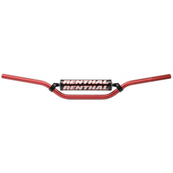 Renthal, řidítka 7/8" (22mm) MX Handlebar RED RC PADDED, červená barva s chráničem
