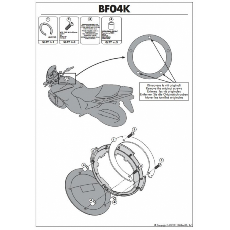 Kappa, držák na nádrž Tanklock, Kawasaki ER-6N,ER-6F,VERSYS 1000