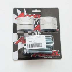 Accel, zvyšovací držáky řidítek (dole-28,6/nahoře-28,6mm) (podložky 18+5+10+6 39mm), stříbrná barva