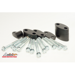 Accel, zvyšovací držáky řidítek (dole-22,2/nahoře-22,2mm) (podložky 18+5+10+6 39mm), černá barva