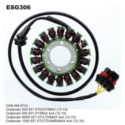 Electrosport, stator alternátoru, CAN-AM OUTLANDER 500 (13-15), 650 (12-15), 800/850 (12-16), 1000 (12-16), RENEGADE 8