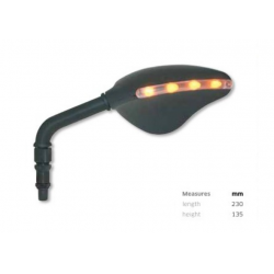 FAR, zpětné zrcátko, levé univerzální s blinkrem LED (černá barva) M10X1,25