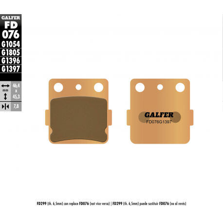 Galfer, brzdové desky KH84 Sintered (zlaté) ATV