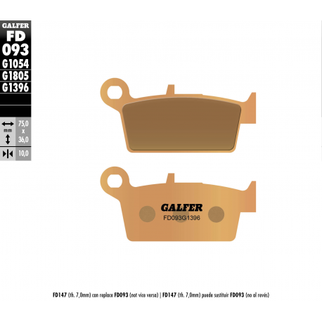Galfer, brzdové desky KH131 Sintered (zlaté) Off-Road