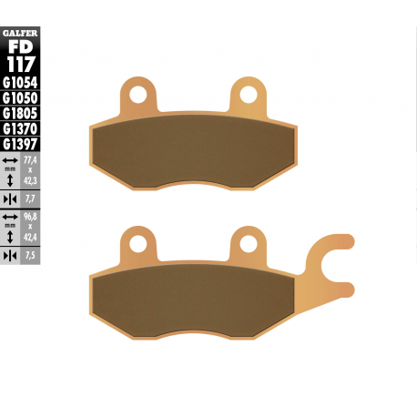 Galfer, brzdové desky KH165 Sintered (zlaté) ATV
