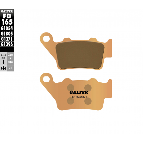 Galfer, brzdové desky KH208 / KH213 Sintered (zlaté) Street, zadní