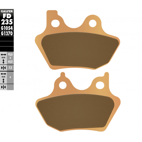Galfer, brzdové desky KH299 Sintered (zlaté) Street Harley Davidson 883/1200/1340/1450