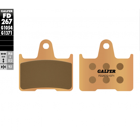Galfer, brzdové desky KH254 Sintered (zlaté) Street, zadní