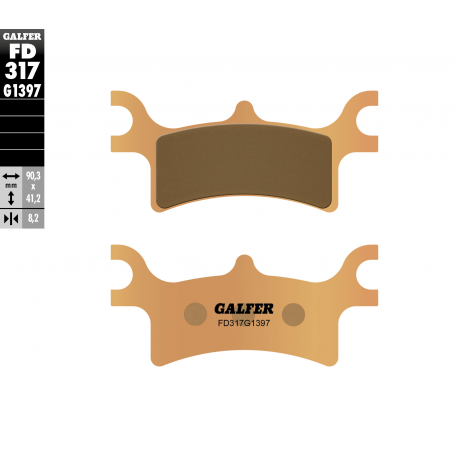 Galfer, brzdové desky KH314 Sintered, zadní (zlaté) ATV Polaris 325/330/400/450/500/700/800