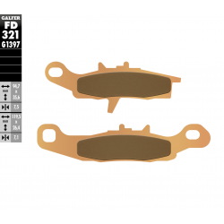Galfer, brzdové desky KH349 Sintered (zlaté) ATV (Kawasaki KFX 450/700, KVF 650, Suzuki LTA 450, LTV 700)