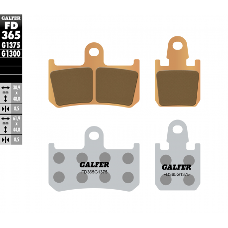 Galfer, brzdové desky KH442/4 Sintered (zlaté) SPORT