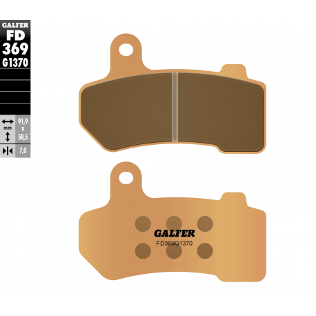 Galfer, brzdové desky KH409 Sintered (zlaté) Street HARLEY (přední/zadní) 1185/1340/1450/1690/1745/1801