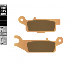 Galfer, brzdové desky KH444 Sintered (zlaté) ATV Yamaha YFM 550/700 pravé přední