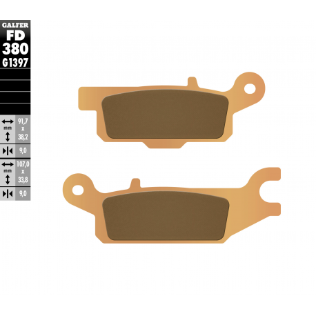 Galfer, brzdové desky KH445 Sintered (zlaté) ATV Yamaha YFM 550/700 levé zadní