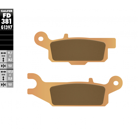 Galfer, brzdové desky KH446 Sintered (zlaté) ATV Yamaha YFM 550/700 pravé zadní