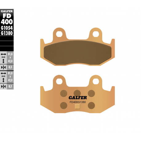 Galfer, brzdové desky KH411 Sintered (zlaté) skútr Suzuki AN 250 01-02, AN 400 01-06, zadní