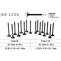 Vesrah, sací ventil, Honda CB 900F 79-83 (SC01, SC09), CB 1100F/R 82-85 (OEM: 14711-438-000) (1ks.)