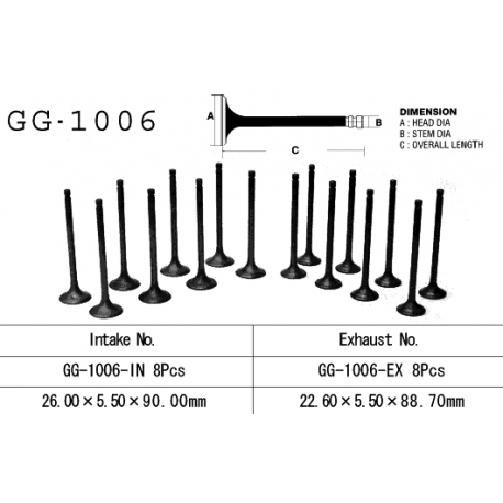 Vesrah, sací ventil, Honda CB 900F 79-83 (SC01, SC09), CB 1100F/R 82-85 (OEM: 14711-438-000) (1ks.)
