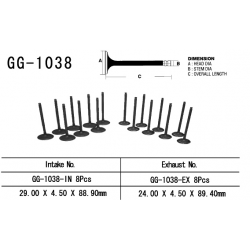Vesrah, sací ventil, Honda CBR 900RR 01-03 (CBR 929, CBR 954) (OEM: 14711-MCJ-000) (1ks.)