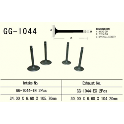 Vesrah, sací ventil, Honda XL 600R '85-'87 (34,0X6,60X105,7 mm) (OEM: 14711-MG2-790) (1ks.)