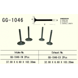 Vesrah, výfukový ventil, Honda XR 650R '00-'07, TRX 700XX '08-'16 (2ks na motor) (32,0X6,6X103,2 mm) (OEM: 14721-MBN-670) (1ks.)