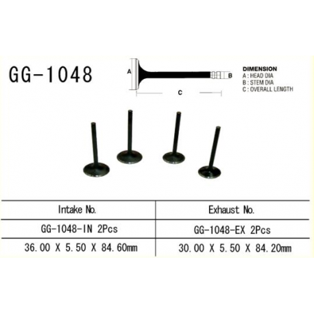 Vesrah, sací ventil, Honda TRX 450 R '04-'05 (2ks na motor) (OEM: 14711--HP1-670) (1ks.)