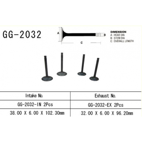 Vesrah, sací ventil, Yamaha YFM 700 '06-'18, XT 660R/X (2ks na motor) (OEM: 5VK-12111-00) (1ks.)