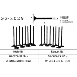 Vesrah, sací ventil, Suzuki RF 600R 9496 , GSXR 600W '92-93' (OEM: 12911-18E00) (1ks.)