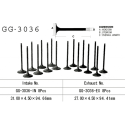 Vesrah, sací ventil, Suzuki GSF 1250 '07-'10, GSXR 1100 W '94-'98, DL 650 '07-'17, SV 650/SVF 650 '99-'17 (OEM: 12911-18H00,1291