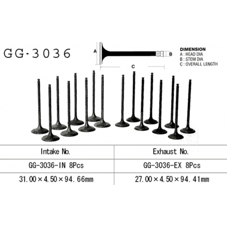 Vesrah, sací ventil, Suzuki GSF 1250 '07-'10, GSXR 1100 W '94-'98, DL 650 '07-'17, SV 650/SVF 650 '99-'17 (OEM: 12911-18H00,1291