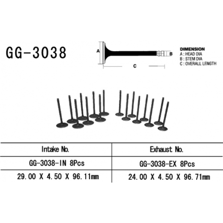 Vesrah, sací ventil, Suzuki GSXR 750 SRAD '96-99' (OEM: 12911-33E00) (1ks.)