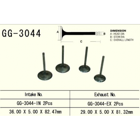 Vesrah, sací ventil, Suzuki DRZ 400 '00-'13, LTZ400 '03-'13 (2ks na motor) (OEM: 12004-S004,12911-29F00 (1ks.)