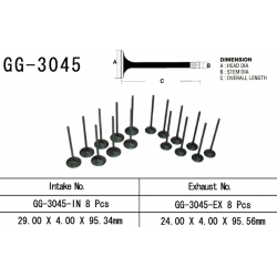 Vesrah, sací ventil, Suzuki GSXR 750 '00-03, GSXR 1000 '01-04' (OEM: 12911-35F00) (1ks.)