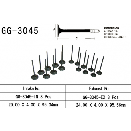 Vesrah, sací ventil, Suzuki GSXR 750 '00-03, GSXR 1000 '01-04' (OEM: 12911-35F00) (1ks.)