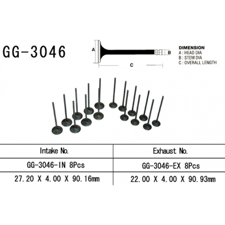 Vesrah, sací ventil, Suzuki GSXR 600 '01-03' (OEM: 12911-39F00) (1ks.)