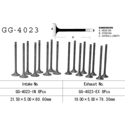 Vesrah, sací ventil, Kawasaki GPX 600 R '89-99, GPZ 600R '85-90, ZL 600 '86-97' (OEM: 12004-1064,12004-1075) (1ks.)