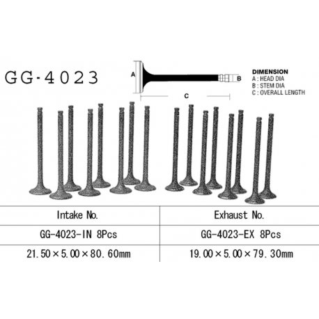 Vesrah, sací ventil, Kawasaki GPX 600 R '89-99, GPZ 600R '85-90, ZL 600 '86-97' (OEM: 12004-1064,12004-1075) (1ks.)