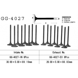 Vesrah, sací ventil, Kawasaki ZX10 '88-'90 (ZX1000B1-B3) (30,0 X 5,0 X 88,83 mm) (OEM: 12005-1107) (1ks.)