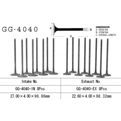 Vesrah, sací ventil, Kawasaki ZX 6R '95-02, ZZR 600 '06-08' (OEM: 12004-1120,12004-1150) (1ks.)